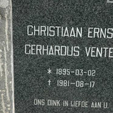 VENTER Christiaan Ernst Gerhardus 1895-1981