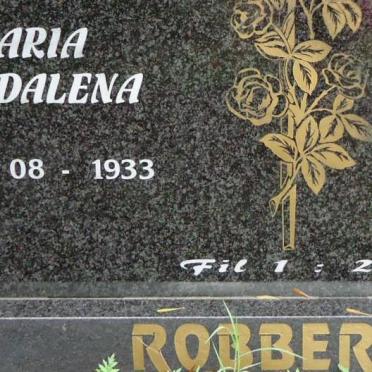 ROBBERTS Hermanus Johannes 1930-1994 &amp; Maria Magdalena 1933-
