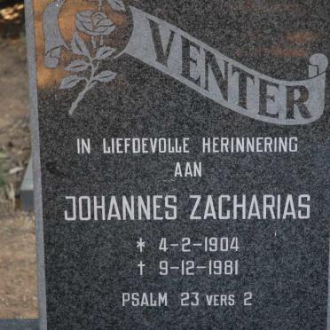 VENTER Johannes Zacharias 1904-1981