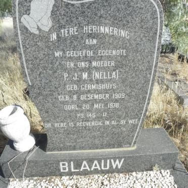 BLAAUW P.J.M. nee GERMISHUYS 1909-1978