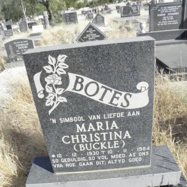 BOTES Maria Christina nee BUCKLE 1930-1984
