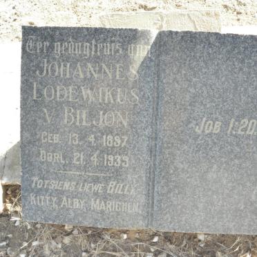 BILJON Johannes Lodewikus, v. 1897-1939