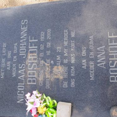 BOSHOFF Nicolaas Johannes 1932-2000 &amp; Anna 1945-