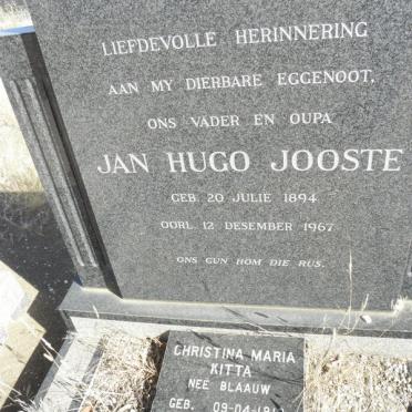 JOOSTE Jan Hugo 1894-1967 &amp; Christina Maria BLAAUW 1912-1990