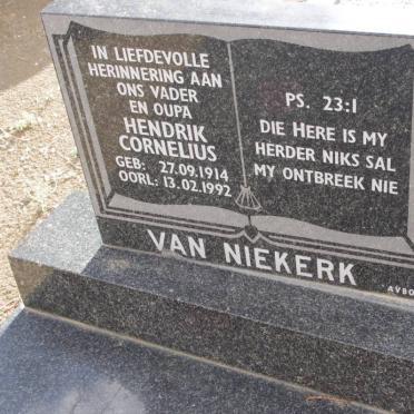 NIEKERK Hendrik Cornelius, van 1914-1992