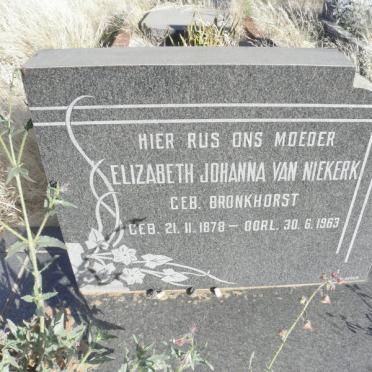 NIEKERK Elizabeth Johanna, van nee BRONKHORST 1878-1963