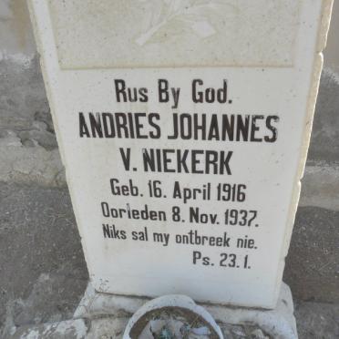 NIEKERK Andries Johannes, v. 1916-1937