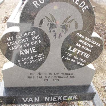 NIEKERK Awie, van 1926-1997 &amp; Lettie 1929-2004