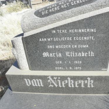 NIEKERK Maria Elizabeth, van 1926-1975