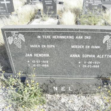 NEL Jan Hendrik 1919-1988 &amp; Anna Sophia Aletta 1921-1988