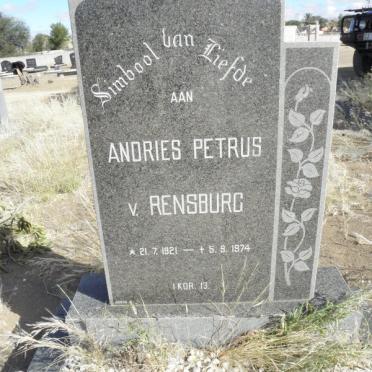 RENSBURG Andries Petrus, van 1921-1974
