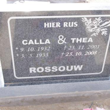 ROSSOUW Calla 1932-2001 &amp; Thea 1933-2008