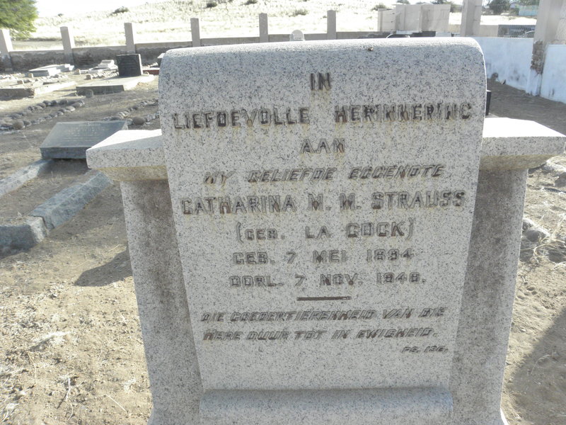 STRAUSS Catharina M.M. nee LA COCK 1884-1948