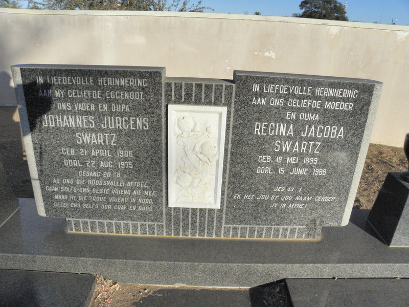 SWARTZ Johannes Jurgens 1906-1975 & Regina Jacoba 1899-1988