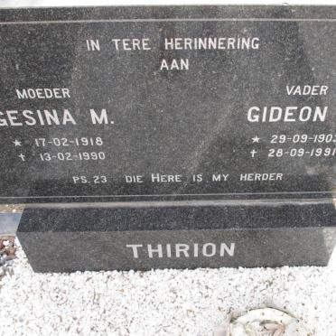 THIRION Gideon 1903-1991 &amp; Gesina M. 1918-1990