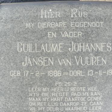 VUUREN Guillaume Johannes, Jansen van 1886-1955
