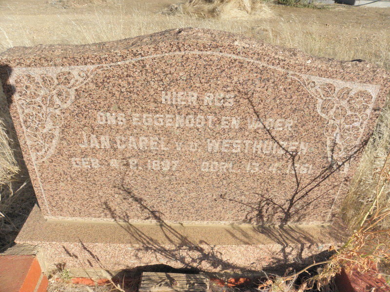 WESTHUIZEN Jan Carel, v.d. 1897-1961