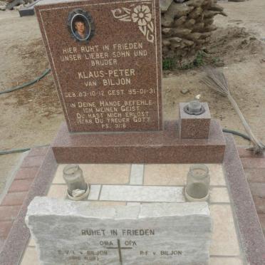 BILJON P.F., van 1925-2011 &amp; E.V.L. BLUM 1922-2004 :: van BILJON Klaus-Peter 1983-1995