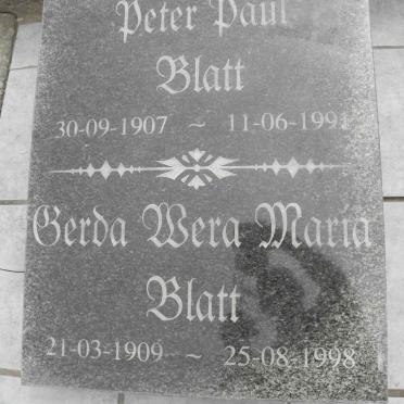 BLATT Peter Paul 1907-1991 &amp; Gerda Wera Maria 1909-1998