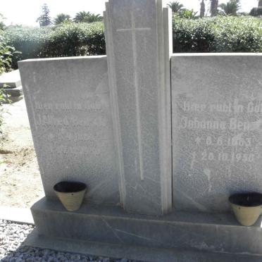 BENSCH J. Alfred 1886-1950 &amp; Johanna 1883-1958