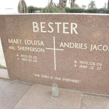 BESTER Andries Jacobus 1905-1989 &amp; Mary Louisa SHEPPERSON 1905-1993