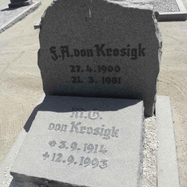 KROSIGK F.A., von 1900-1981 &amp; M.C. 1914-1993