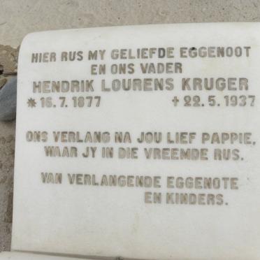 KRUGER Hendrik Lourens 1877-1937