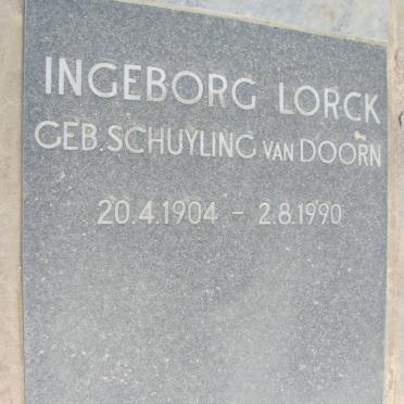 LORCK Ingeborg nee SCHUYLING VAN DOORN 1904-1990