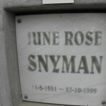 SNYMAN June Rose 1931-1999
