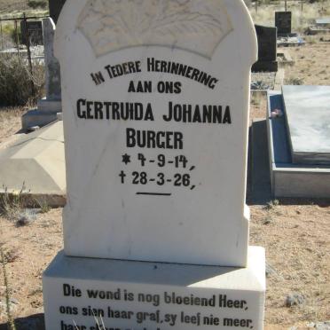 BURGER Gertruida Johanna 1914-1926 