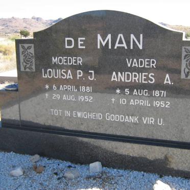 MAN Andries A., de 1871-1952 &amp; Louisa P.J. 1881-1952