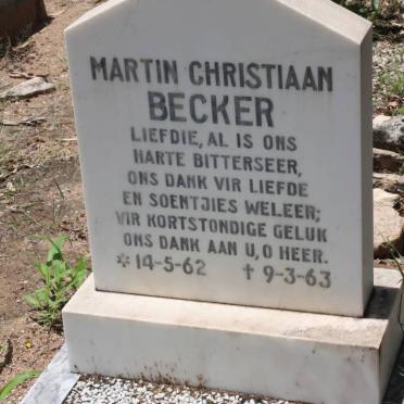 BECKER Martin Christiaan 1962-1963
