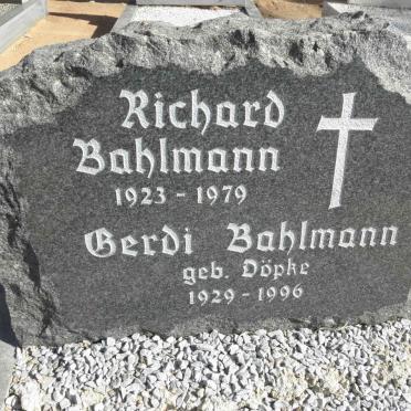 BAHLMANN Richard 1923-1979 &amp; Gerdi DOPKE 1929-1996