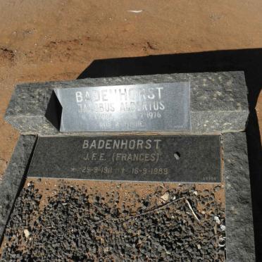 BADENHORST Jacobus Albertus 1904-1976 &amp; J.F.E. 1911-1989