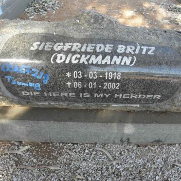 BRITZ Thomas Jan 1909-1975 &amp; Siegfriede DICKMANN 1918-2002