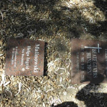 HILDEGARD Beate Gevers 1933-2008 :: MALINOWSKI Helga Ingrid 1935-2015