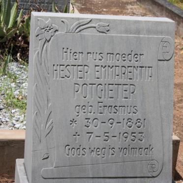 POTGIETER Hester Emmarentia nee ERASMUS 1881-1953