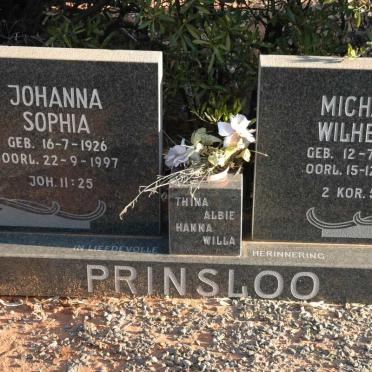 PRINSLOO Michael Wilhelm 1917-1974 &amp; Johanna Sophia 1926-1997