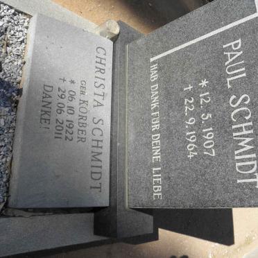 SCHMIDT Paul 1907-1964 :: SCHMIDT Christa nee KORBER 1922-2011