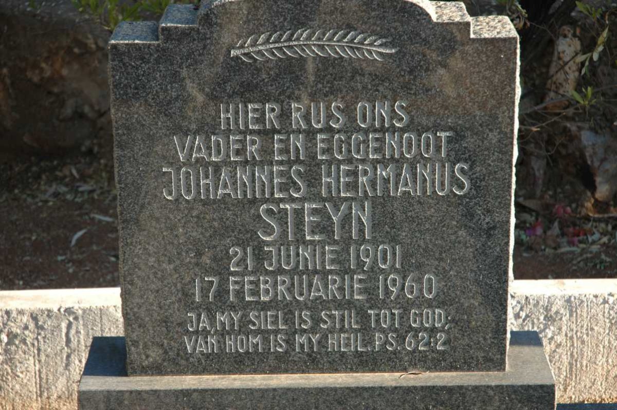STEYN Johannes Hermanus 1901-1960