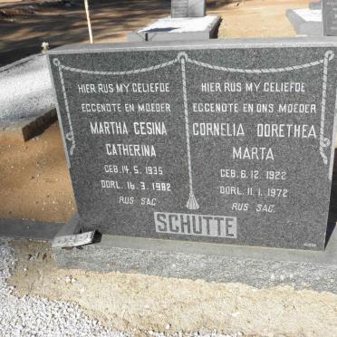 SCHUTTE Martha Gesina Catherina 1935-1982 :: SCHUTTE Cornelia Dorethea Marta 1922-1972