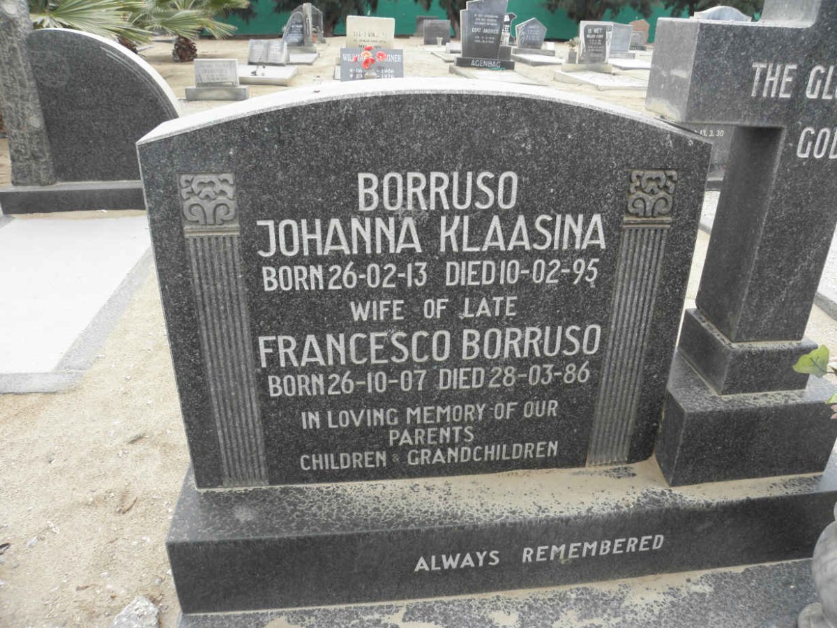 BORRUSO Francesco 1907-1986 & Johanna Klaasina 1913-1995