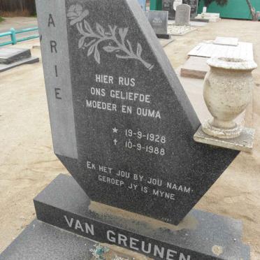 GREUNEN Sarie, van 1928-1988