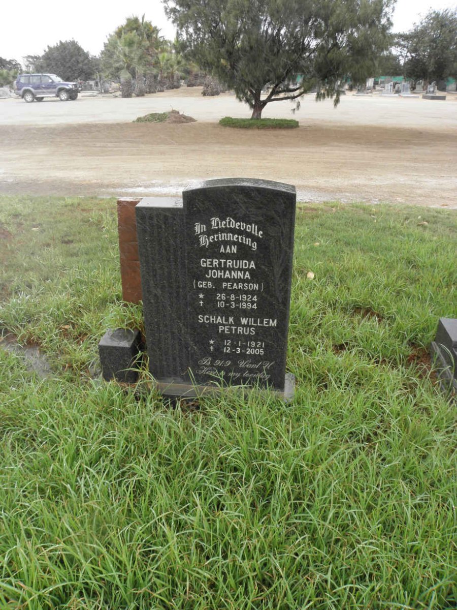 NEL Schalk Willem Petrus 1921-2005 & Gertruida Johanna PEARSON 1924-1994