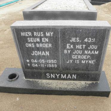 SNYMAN Johan 1950-1989