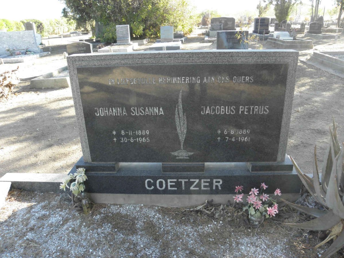 COETZER Jacobus Petrus 1889-1961 & Johanna Susanna 1889-1965