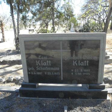 KLATT Friedrich Wilhelm 1881-1964 &amp; Toni SCHUNTERMANN 1887-1975