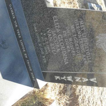 WYK Eliza Gloudina Jacoba, van nee VAN ZYL 1915-1992
