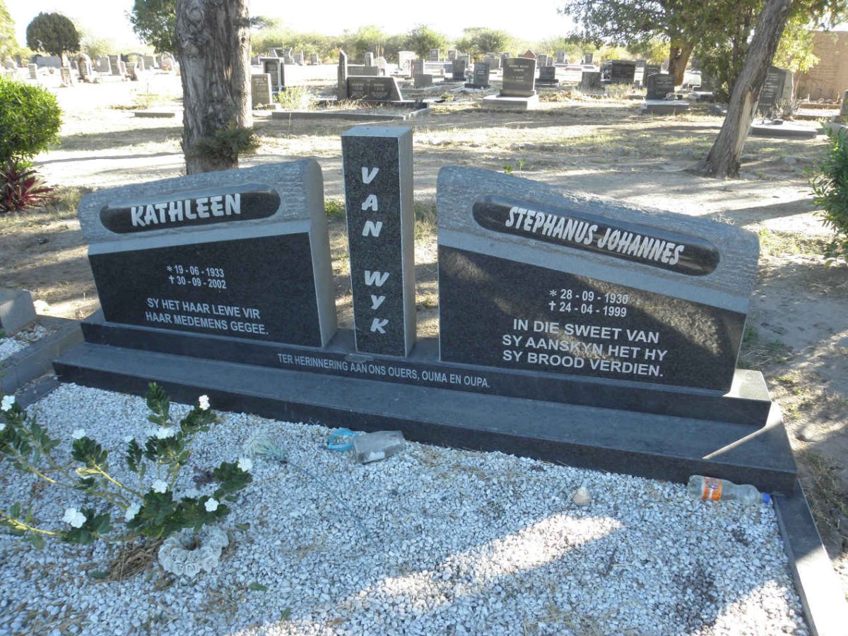 WYK Stephanus Johannes, van 1930-1999 & Kathleen 1933-2002