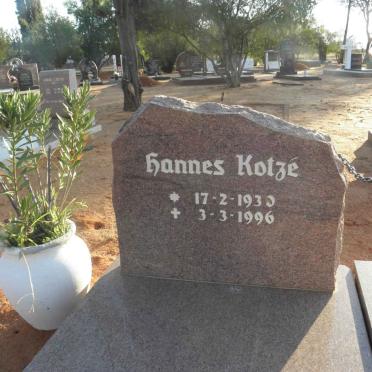 KOTZE Hannes 1930-1996